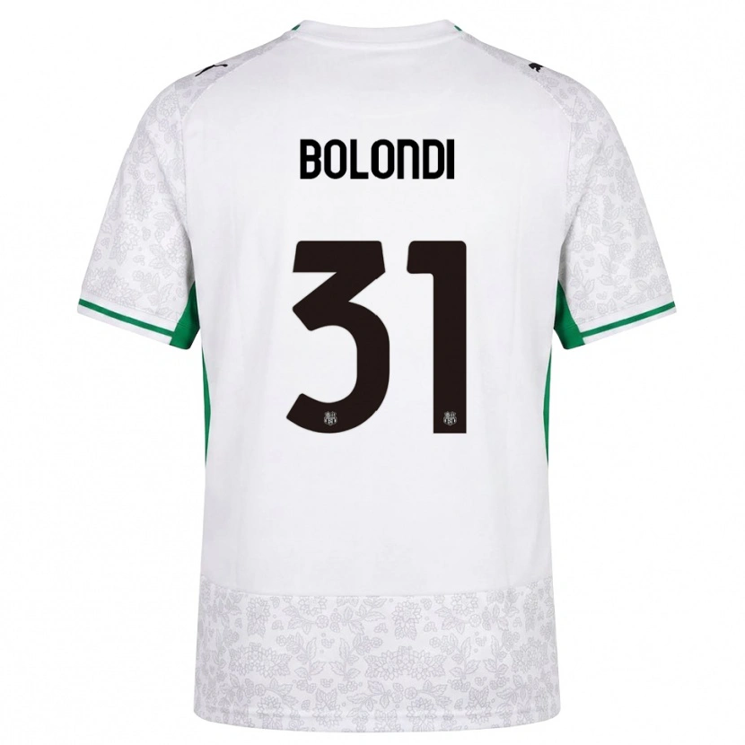 Danxen Enfant Maillot Francesco Bolondi #31 Blanc Noir Vert Tenues Extérieur 2026/27 T-Shirt
