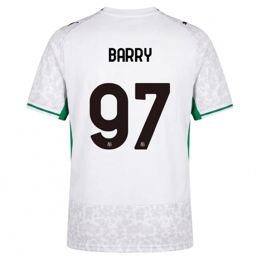 Danxen Enfant Maillot Omar Barry #97 Blanc Noir Vert Tenues Extérieur 2026/27 T-Shirt