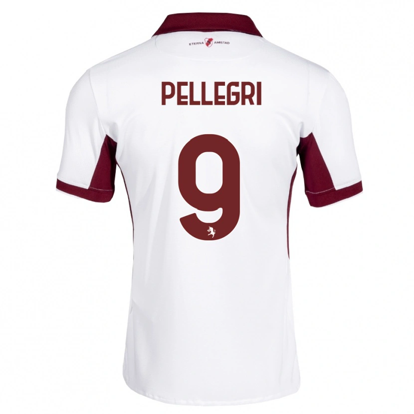 Danxen Enfant Maillot Pietro Pellegri #9 Bourgogne Blanc Rouge Tenues Extérieur 2026/27 T-Shirt