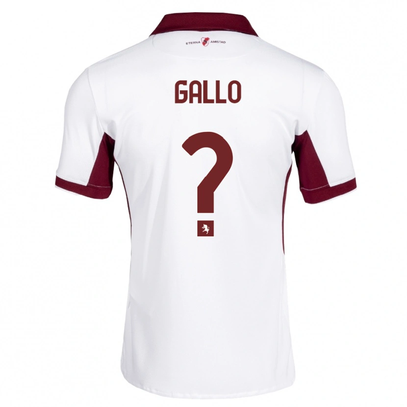 Danxen Enfant Maillot Mattia Gallo #0 Bourgogne Blanc Rouge Tenues Extérieur 2026/27 T-Shirt