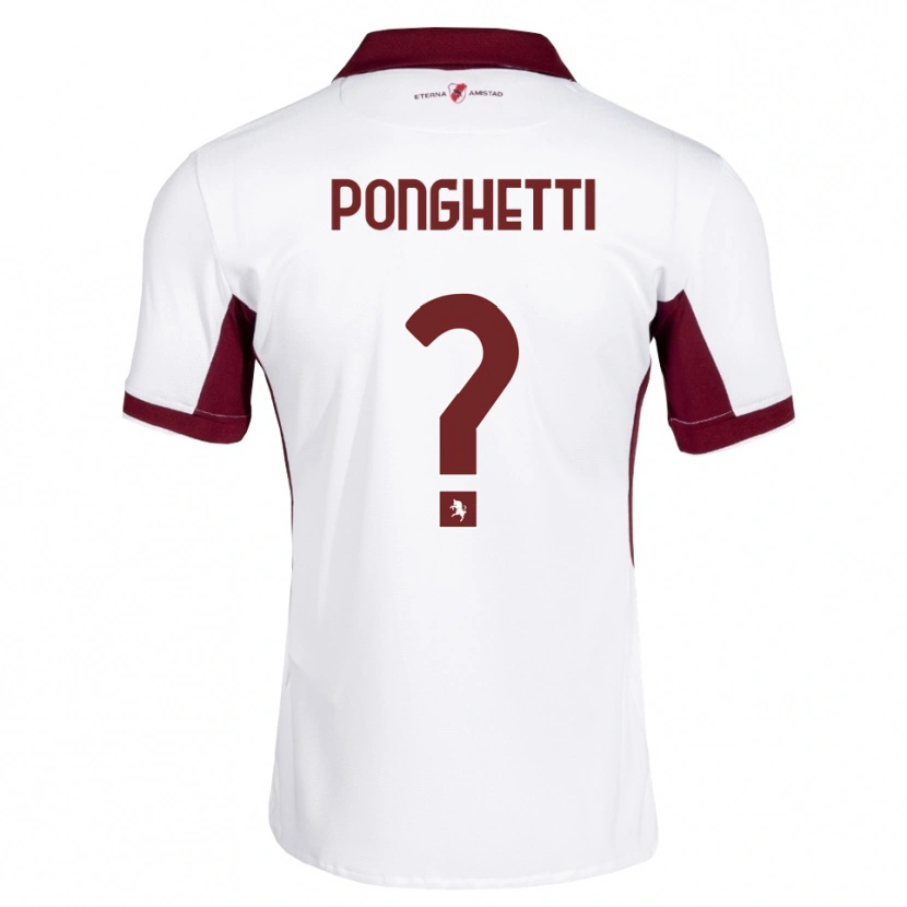 Danxen Enfant Maillot Matteo Ponghetti #0 Bourgogne Blanc Rouge Tenues Extérieur 2026/27 T-Shirt