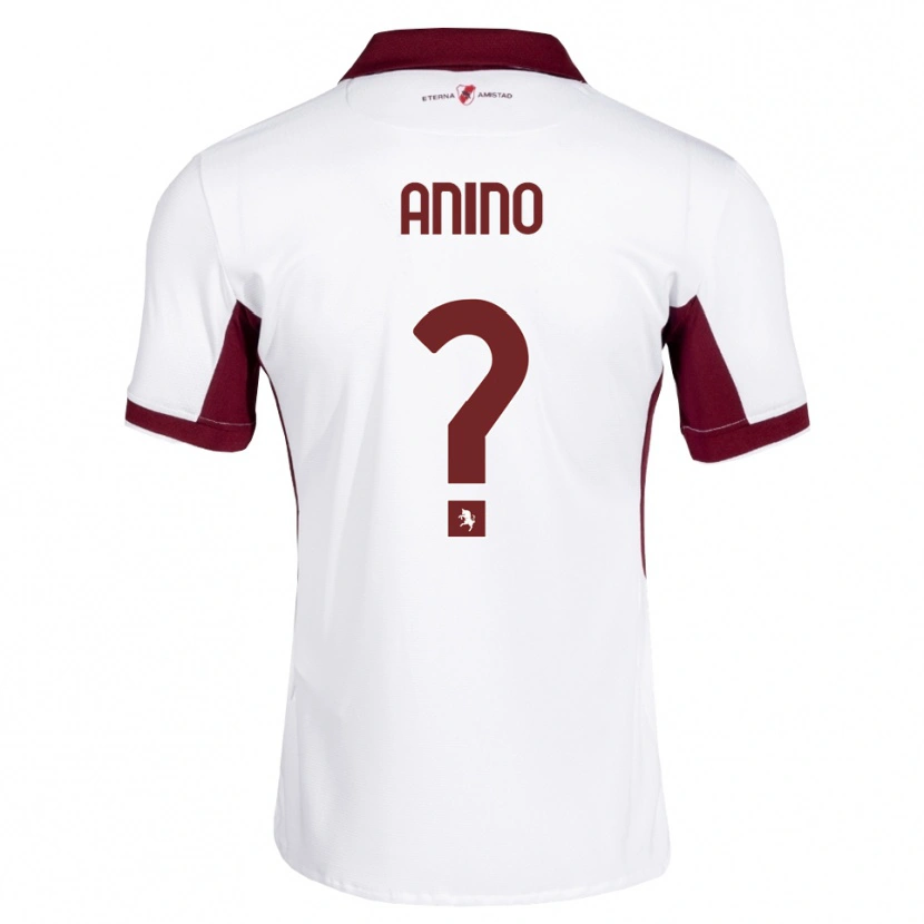 Danxen Enfant Maillot Riccardo Anino #0 Bourgogne Blanc Rouge Tenues Extérieur 2026/27 T-Shirt