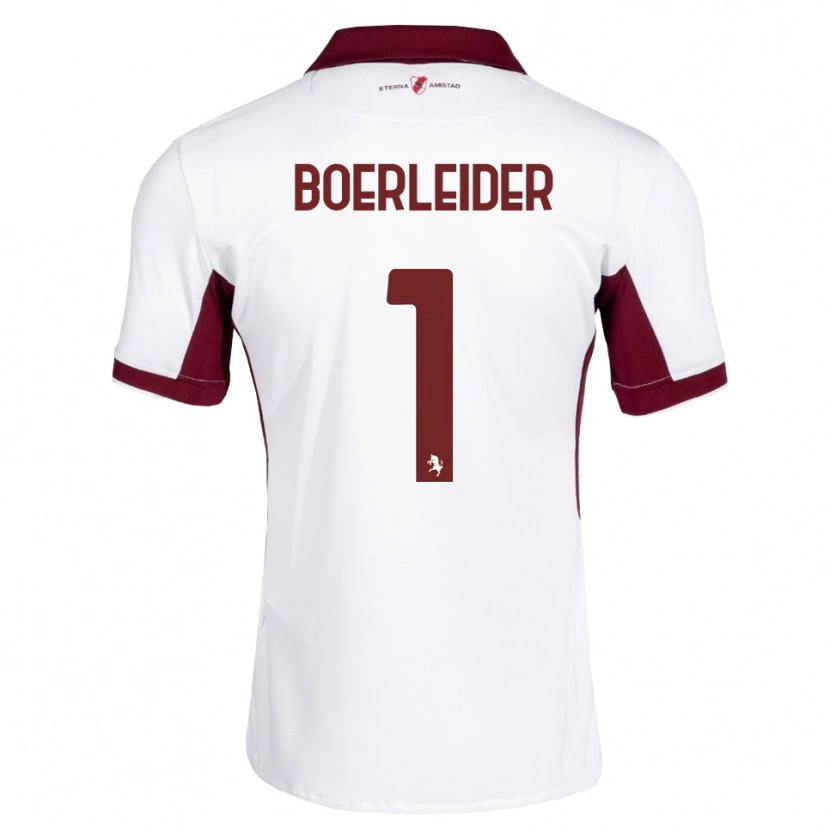 Danxen Enfant Maillot Yannick Boerleider #1 Bourgogne Blanc Rouge Tenues Extérieur 2026/27 T-Shirt