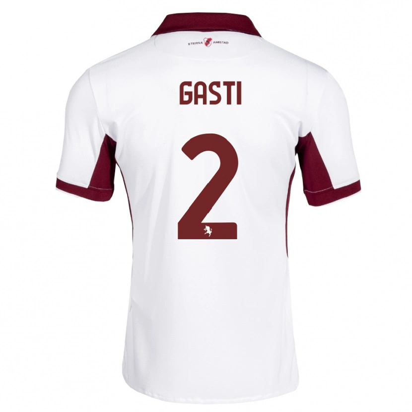 Danxen Enfant Maillot Habtamu Gasti #2 Bourgogne Blanc Rouge Tenues Extérieur 2026/27 T-Shirt