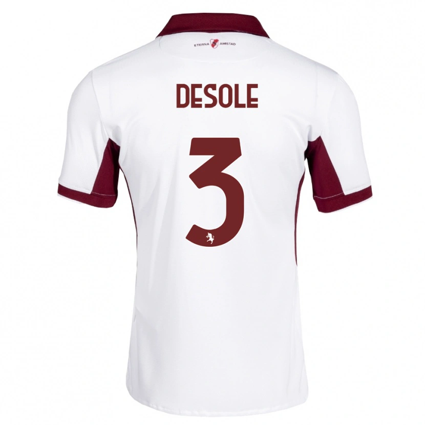 Danxen Enfant Maillot Fabio Desole #3 Bourgogne Blanc Rouge Tenues Extérieur 2026/27 T-Shirt