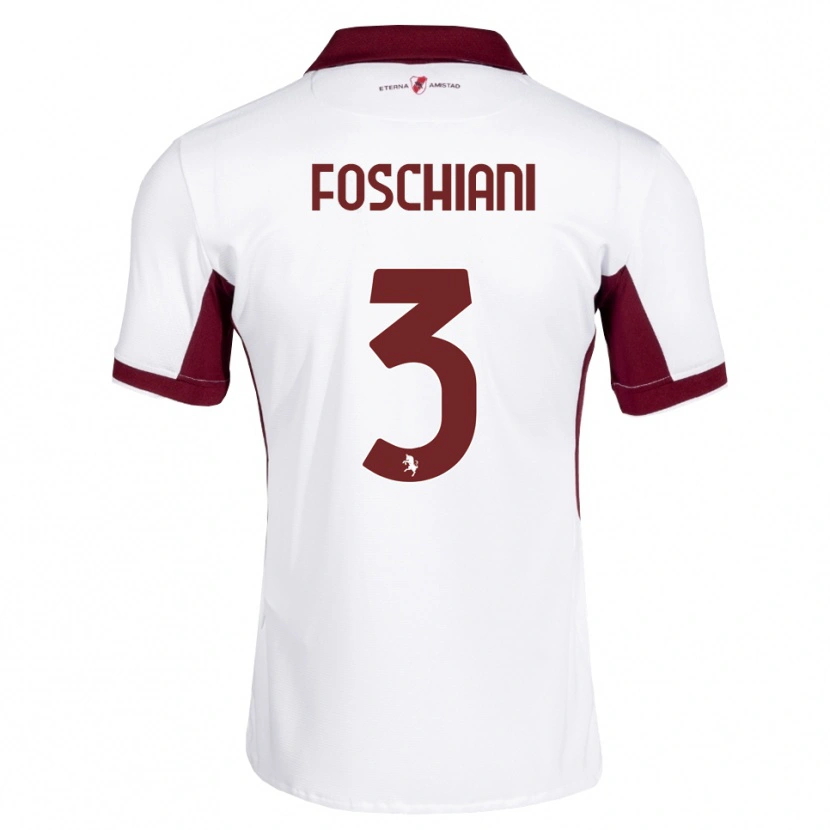 Danxen Enfant Maillot Francesco Foschiani #3 Bourgogne Blanc Rouge Tenues Extérieur 2026/27 T-Shirt