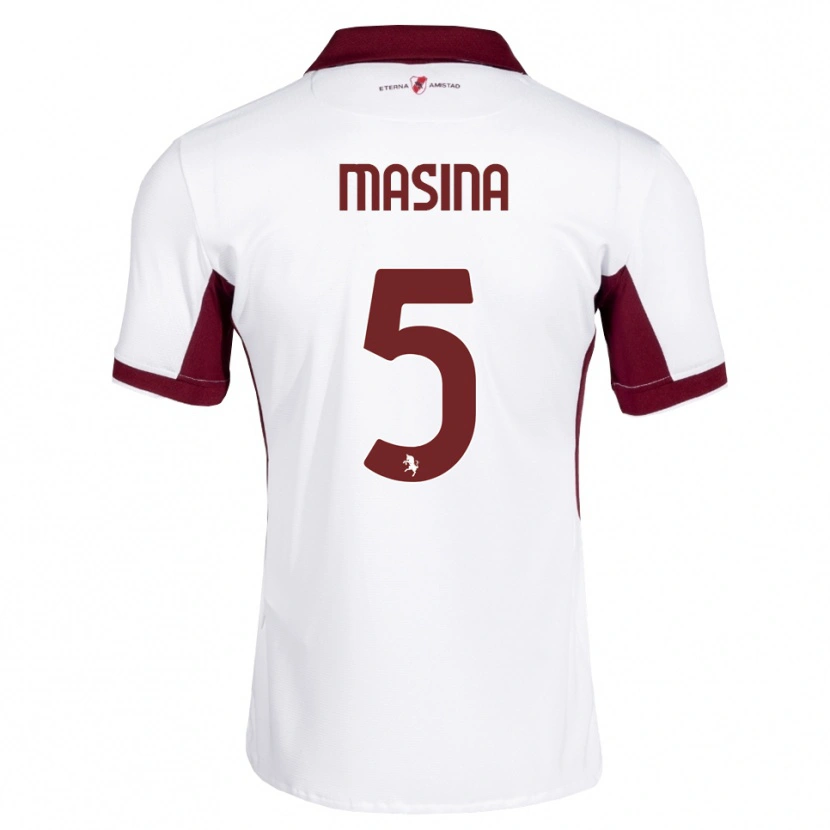 Danxen Enfant Maillot Adam Masina #5 Bourgogne Blanc Rouge Tenues Extérieur 2026/27 T-Shirt