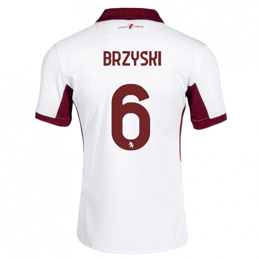 Danxen Enfant Maillot Igor Brzyski #6 Bourgogne Blanc Rouge Tenues Extérieur 2026/27 T-Shirt