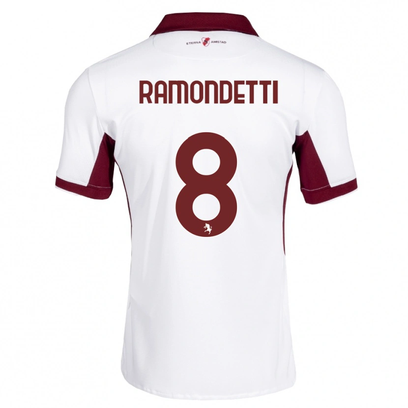 Danxen Enfant Maillot Vittorio Ramondetti #8 Bourgogne Blanc Rouge Tenues Extérieur 2026/27 T-Shirt