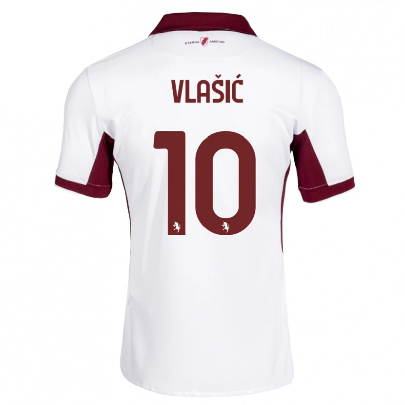 Danxen Enfant Maillot Nikola Vlašić #10 Bourgogne Blanc Rouge Tenues Extérieur 2026/27 T-Shirt