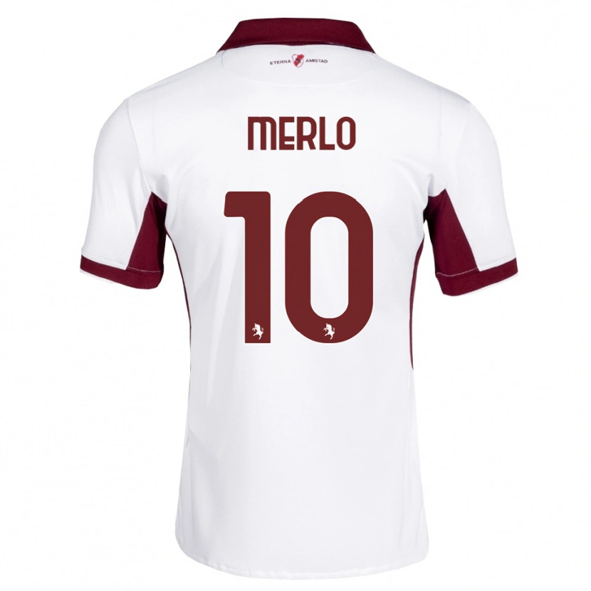 Danxen Enfant Maillot Mattia Merlo #10 Bourgogne Blanc Rouge Tenues Extérieur 2026/27 T-Shirt