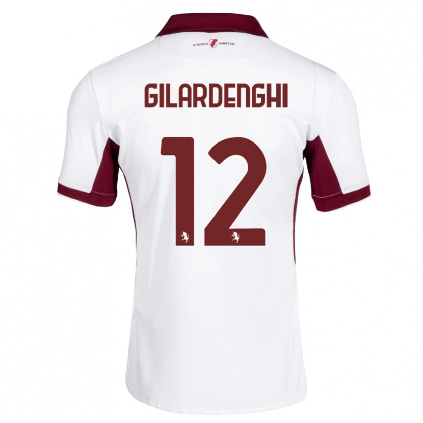 Danxen Enfant Maillot Riccardo Gilardenghi #12 Bourgogne Blanc Rouge Tenues Extérieur 2026/27 T-Shirt