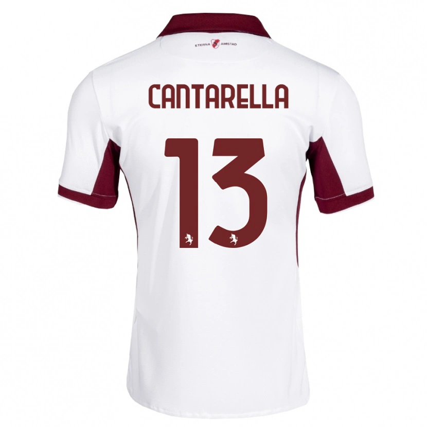 Danxen Enfant Maillot Luca Cantarella #13 Bourgogne Blanc Rouge Tenues Extérieur 2026/27 T-Shirt