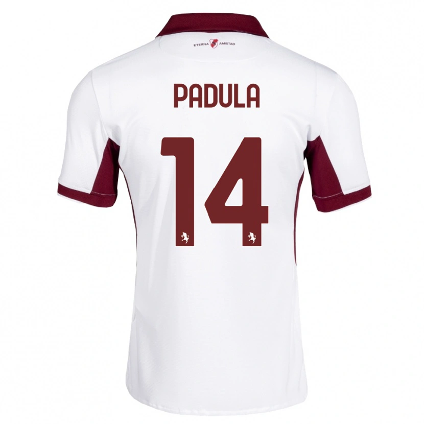 Danxen Enfant Maillot Cristian Padula #14 Bourgogne Blanc Rouge Tenues Extérieur 2026/27 T-Shirt