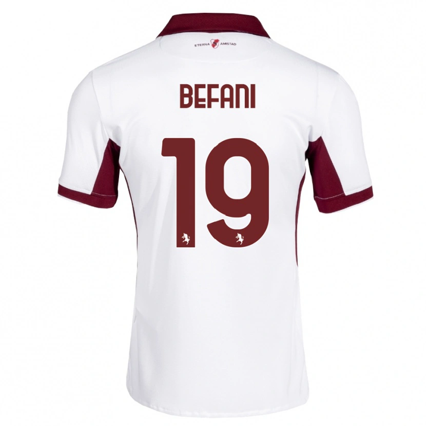 Danxen Enfant Maillot Lorenzo Befani #19 Bourgogne Blanc Rouge Tenues Extérieur 2026/27 T-Shirt
