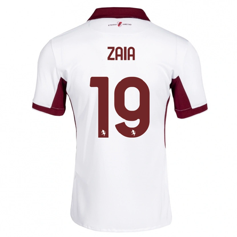 Danxen Enfant Maillot Edoardo Zaia #19 Bourgogne Blanc Rouge Tenues Extérieur 2026/27 T-Shirt