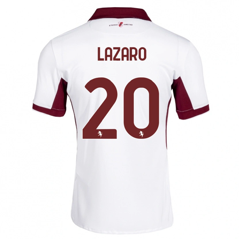 Danxen Enfant Maillot Valentino Lazaro #20 Bourgogne Blanc Rouge Tenues Extérieur 2026/27 T-Shirt