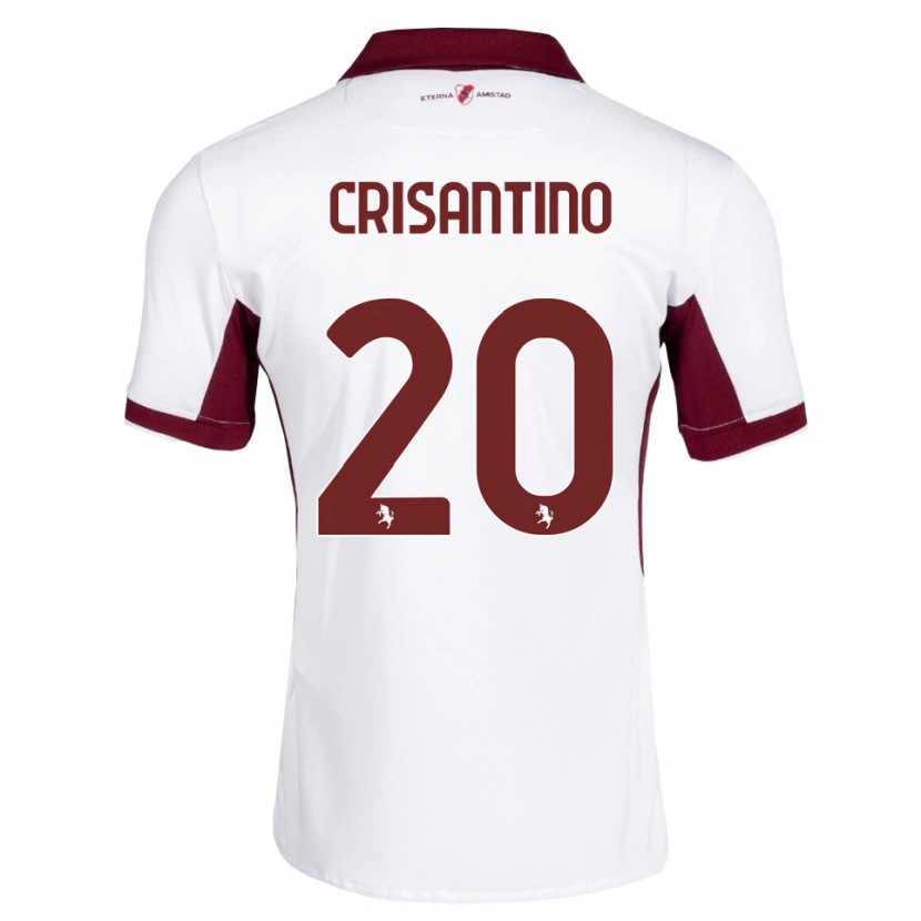 Danxen Enfant Maillot Giulia Crisantino #20 Bourgogne Blanc Rouge Tenues Extérieur 2026/27 T-Shirt