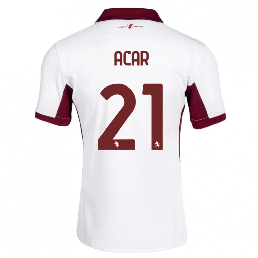 Danxen Enfant Maillot Emirhan Acar #21 Bourgogne Blanc Rouge Tenues Extérieur 2026/27 T-Shirt