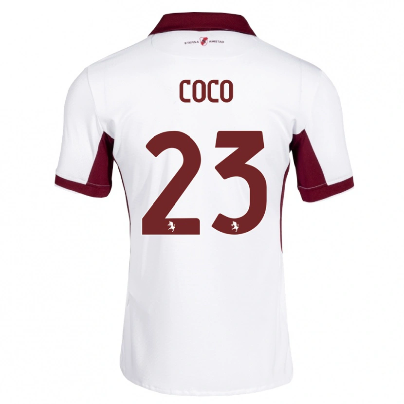 Danxen Enfant Maillot Saúl Coco #23 Bourgogne Blanc Rouge Tenues Extérieur 2026/27 T-Shirt