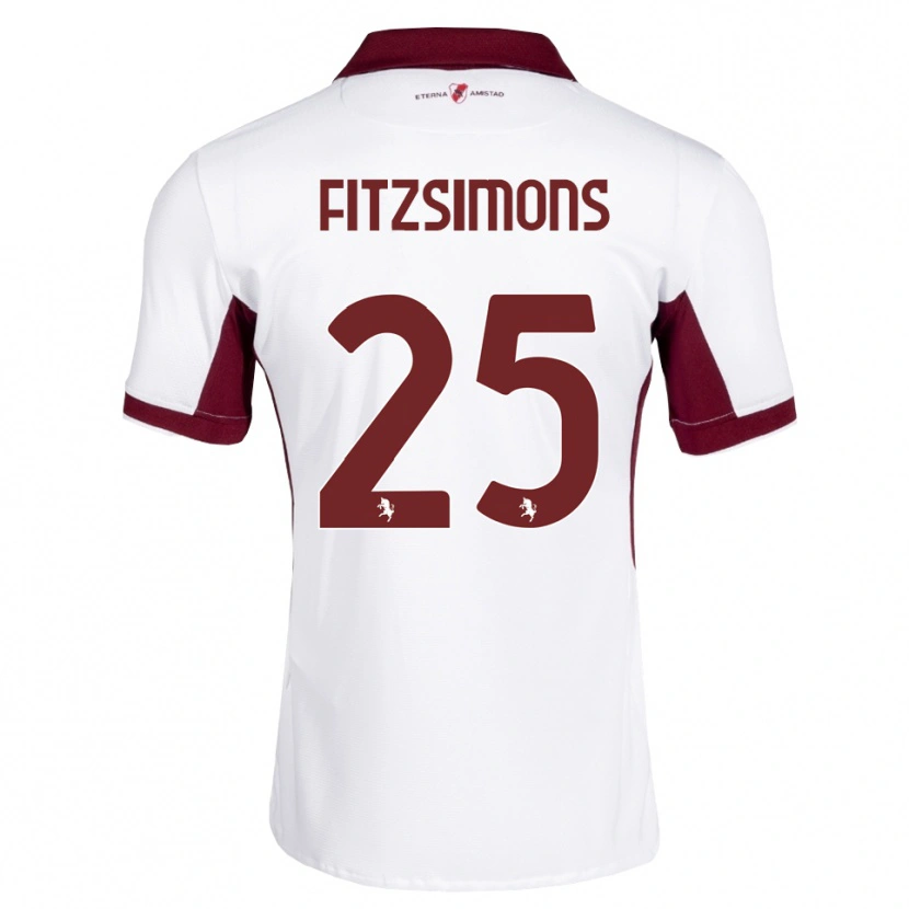 Danxen Enfant Maillot Luke Fitzsimons #25 Bourgogne Blanc Rouge Tenues Extérieur 2026/27 T-Shirt