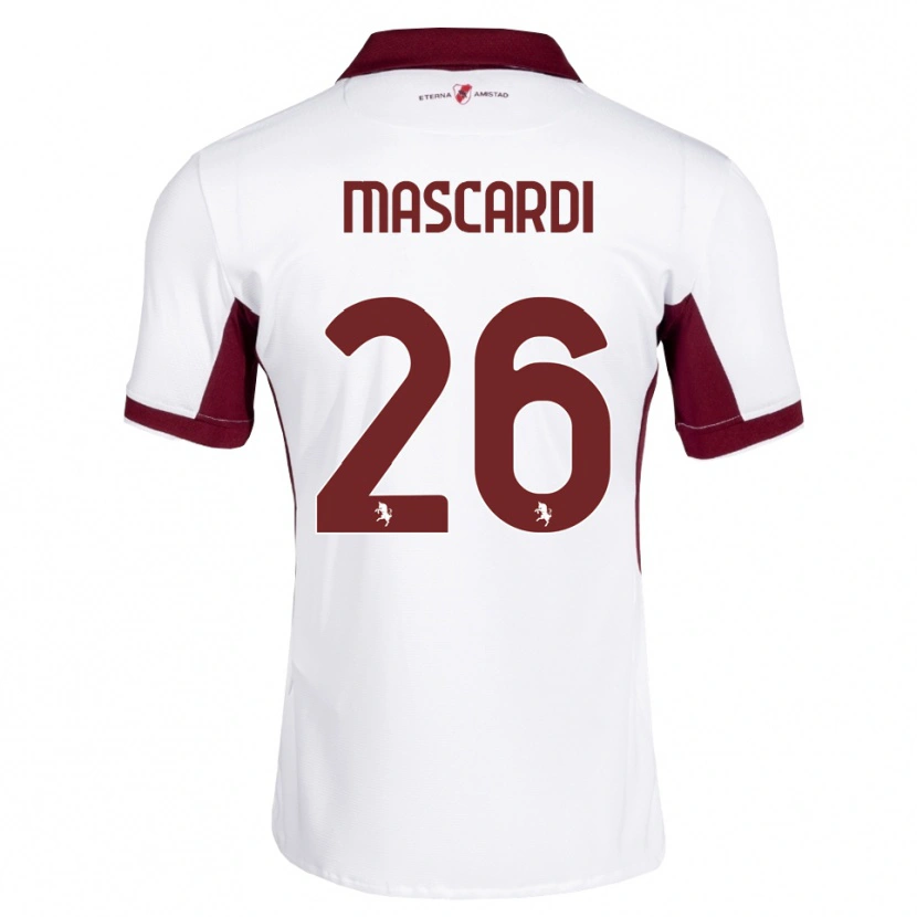 Danxen Enfant Maillot Diego Mascardi #26 Bourgogne Blanc Rouge Tenues Extérieur 2026/27 T-Shirt