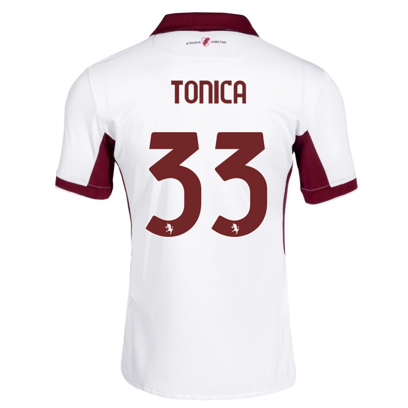 Danxen Enfant Maillot Daniel Tonica #33 Bourgogne Blanc Rouge Tenues Extérieur 2026/27 T-Shirt