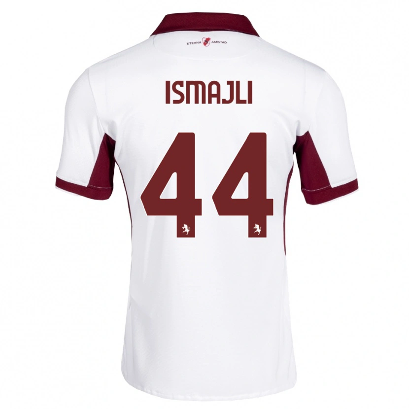 Danxen Enfant Maillot Ardian Ismajli #44 Bourgogne Blanc Rouge Tenues Extérieur 2026/27 T-Shirt