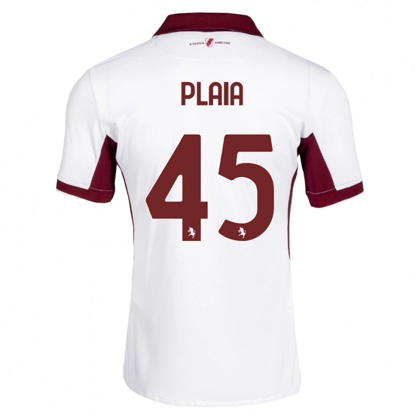 Danxen Enfant Maillot Francesco Plaia #45 Bourgogne Blanc Rouge Tenues Extérieur 2026/27 T-Shirt