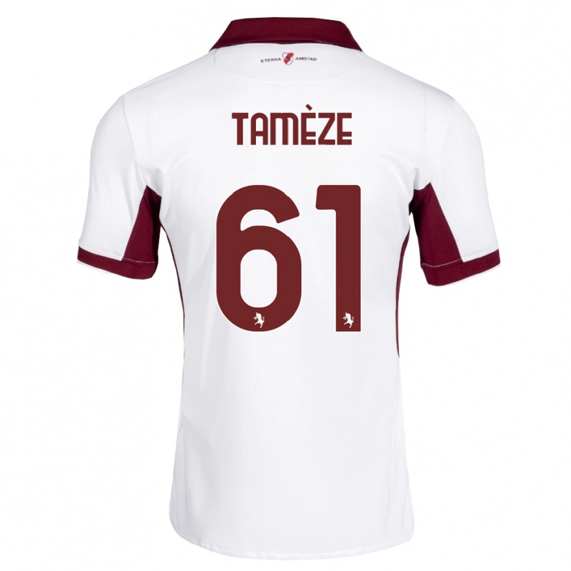 Danxen Enfant Maillot Adrien Tamèze #61 Bourgogne Blanc Rouge Tenues Extérieur 2026/27 T-Shirt
