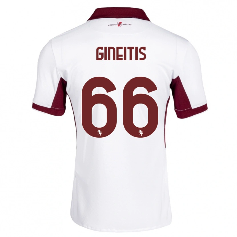 Danxen Enfant Maillot Gvidas Gineitis #66 Bourgogne Blanc Rouge Tenues Extérieur 2026/27 T-Shirt
