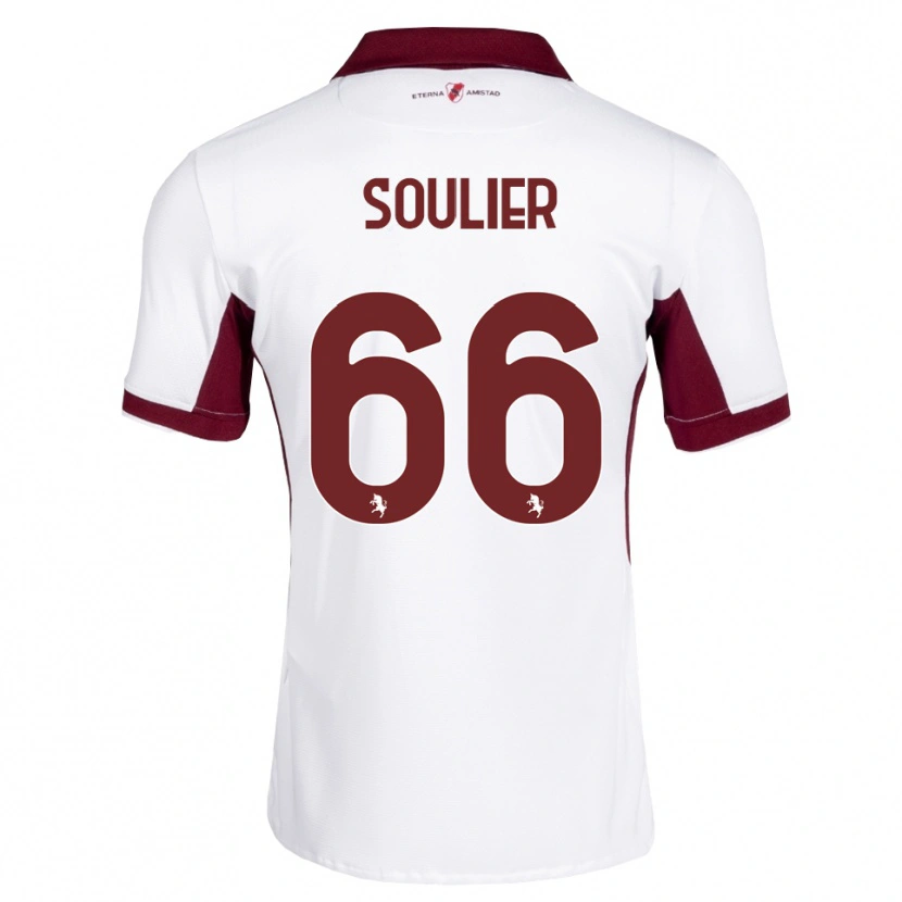 Danxen Enfant Maillot Evan Soulier #66 Bourgogne Blanc Rouge Tenues Extérieur 2026/27 T-Shirt
