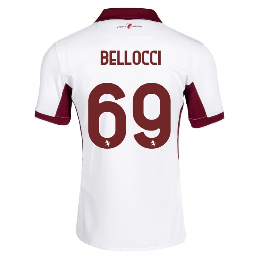 Danxen Enfant Maillot Andrea Bellocci #69 Bourgogne Blanc Rouge Tenues Extérieur 2026/27 T-Shirt