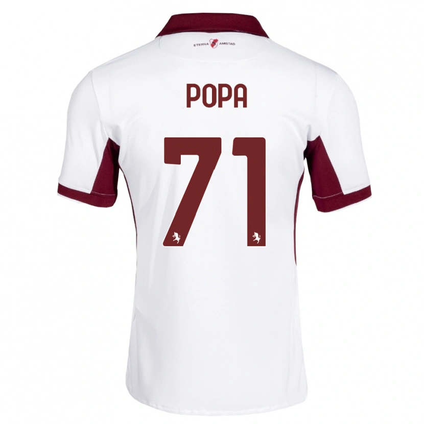 Danxen Enfant Maillot Mihai Popa #71 Bourgogne Blanc Rouge Tenues Extérieur 2026/27 T-Shirt