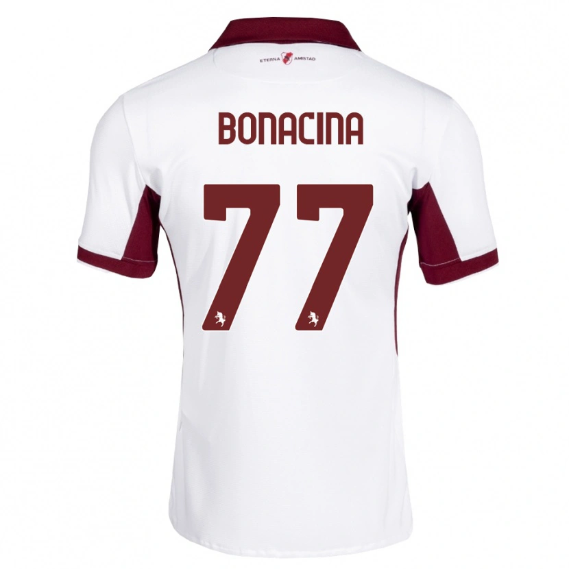 Danxen Enfant Maillot David Bonacina #77 Bourgogne Blanc Rouge Tenues Extérieur 2026/27 T-Shirt