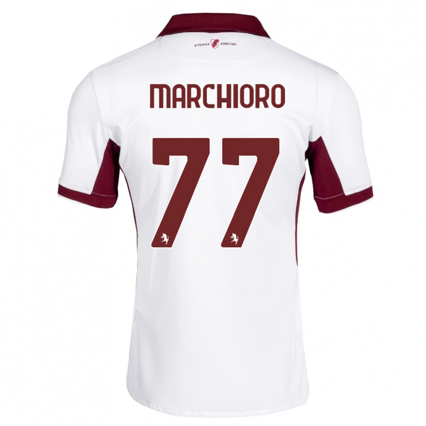 Danxen Enfant Maillot Raffaele Marchioro #77 Bourgogne Blanc Rouge Tenues Extérieur 2026/27 T-Shirt