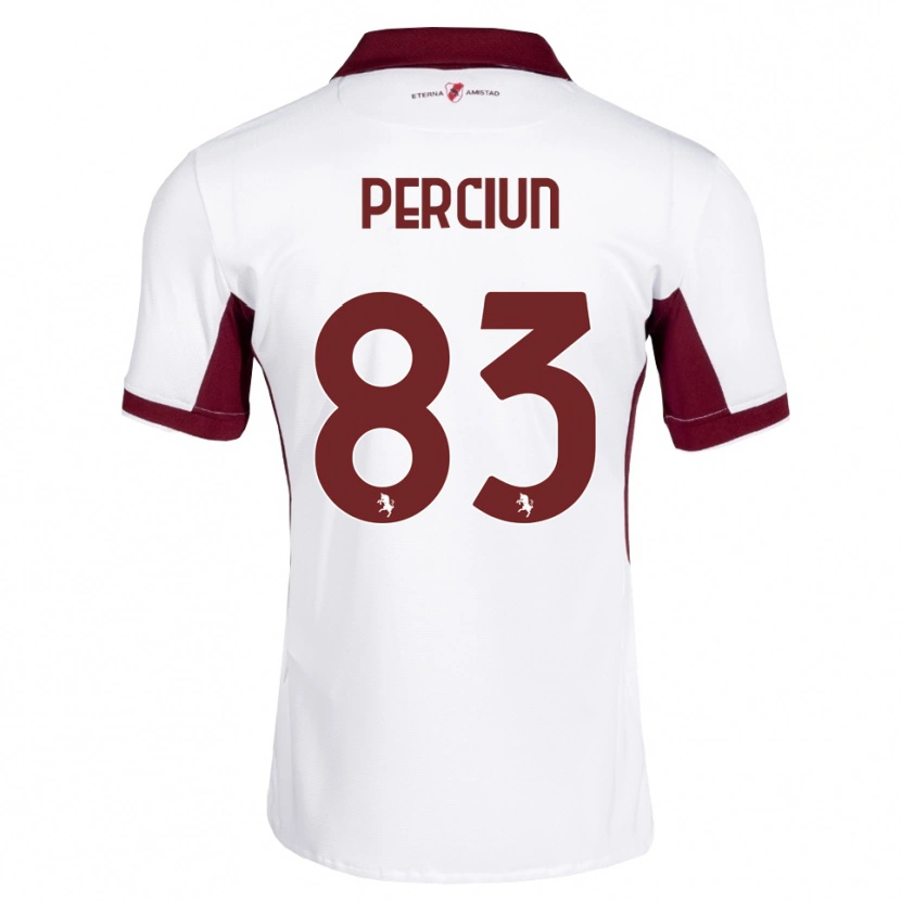 Danxen Enfant Maillot Sergiu Perciun #83 Bourgogne Blanc Rouge Tenues Extérieur 2026/27 T-Shirt