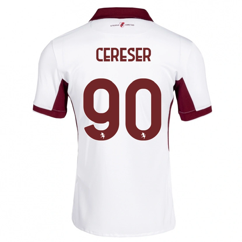 Danxen Enfant Maillot Francesco Cereser #90 Bourgogne Blanc Rouge Tenues Extérieur 2026/27 T-Shirt