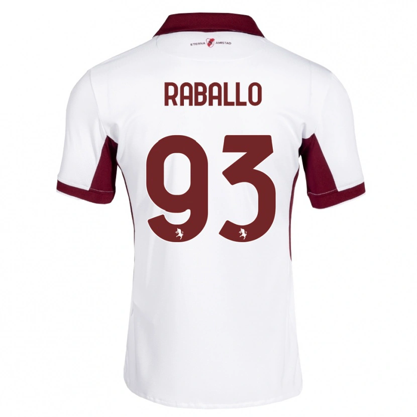 Danxen Enfant Maillot Alessio Raballo #93 Bourgogne Blanc Rouge Tenues Extérieur 2026/27 T-Shirt