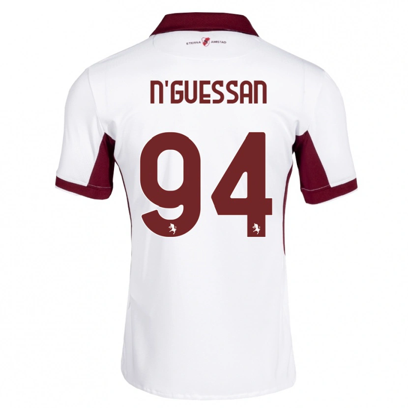 Danxen Enfant Maillot Ange Caumenan N'guessan #94 Bourgogne Blanc Rouge Tenues Extérieur 2026/27 T-Shirt