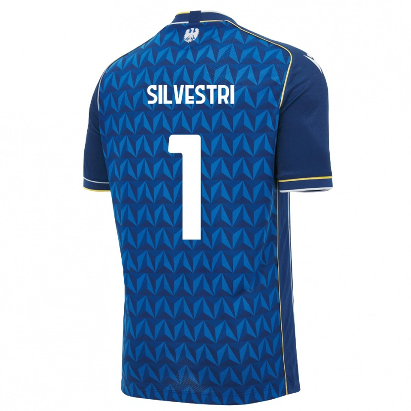 Danxen Enfant Maillot Marco Silvestri #1 Bleu Roi Blanc Bleu Tenues Extérieur 2026/27 T-Shirt