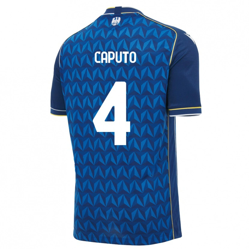 Danxen Enfant Maillot Luigi Caputo #4 Bleu Roi Blanc Bleu Tenues Extérieur 2026/27 T-Shirt