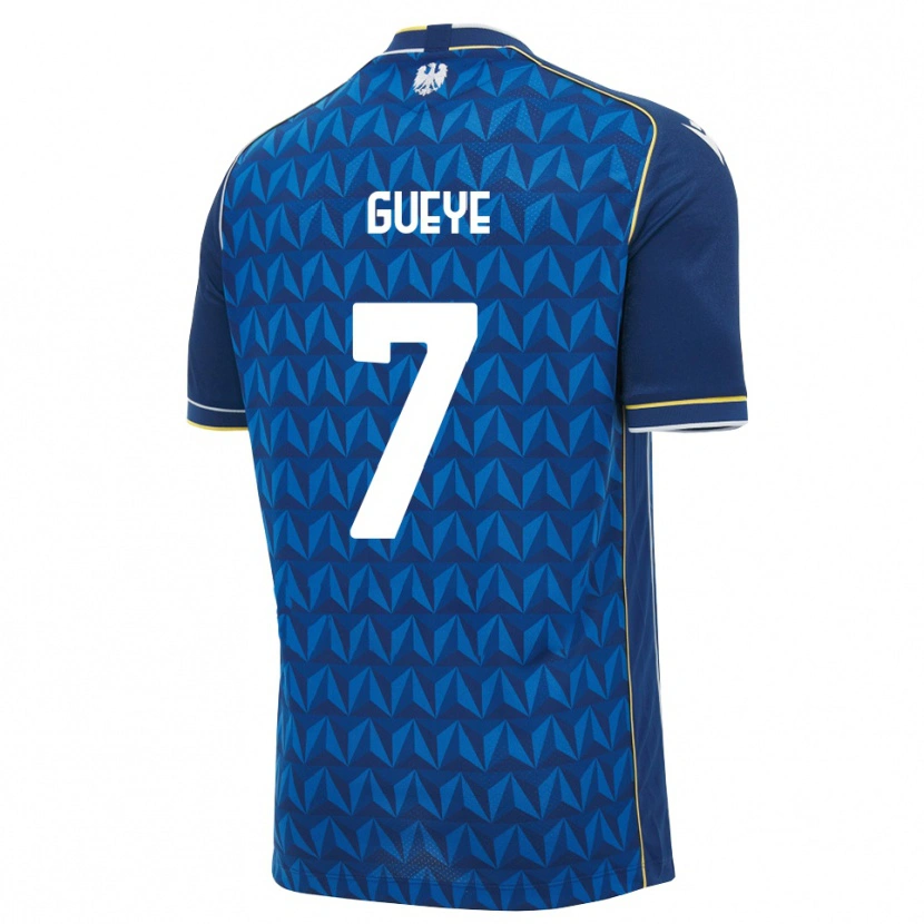 Danxen Enfant Maillot Idrissa Gueye #7 Bleu Roi Blanc Bleu Tenues Extérieur 2026/27 T-Shirt