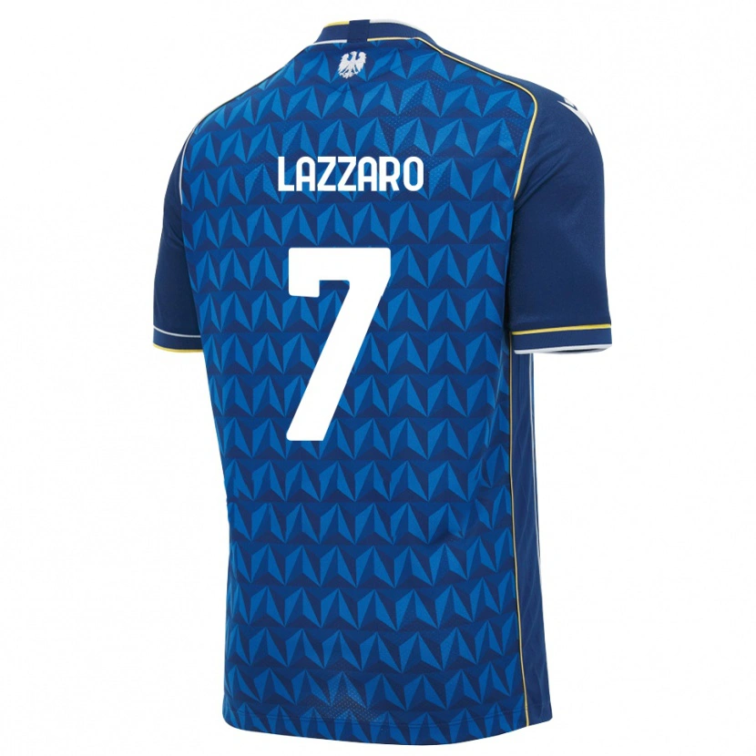 Danxen Enfant Maillot Davide Lazzaro #7 Bleu Roi Blanc Bleu Tenues Extérieur 2026/27 T-Shirt