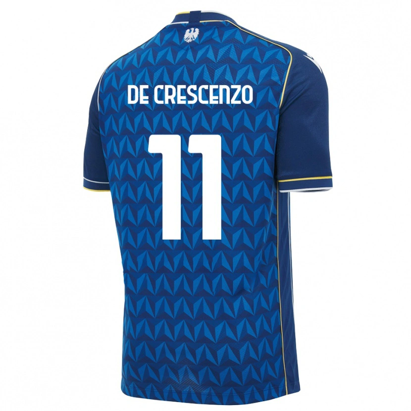 Danxen Enfant Maillot Marco De Crescenzo #11 Bleu Roi Blanc Bleu Tenues Extérieur 2026/27 T-Shirt