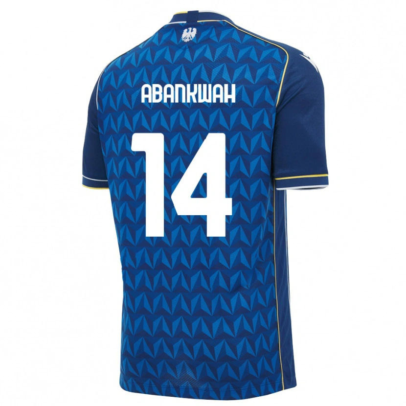 Danxen Enfant Maillot James Abankwah #14 Bleu Roi Blanc Bleu Tenues Extérieur 2026/27 T-Shirt