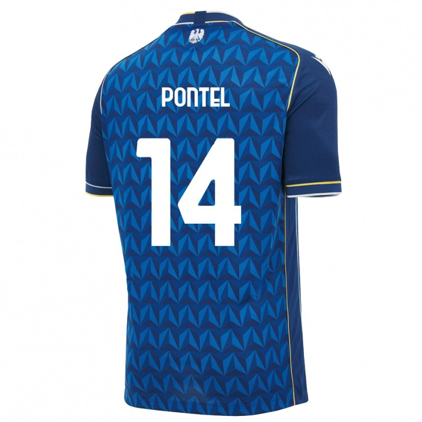 Danxen Enfant Maillot Simone Pontel #14 Bleu Roi Blanc Bleu Tenues Extérieur 2026/27 T-Shirt