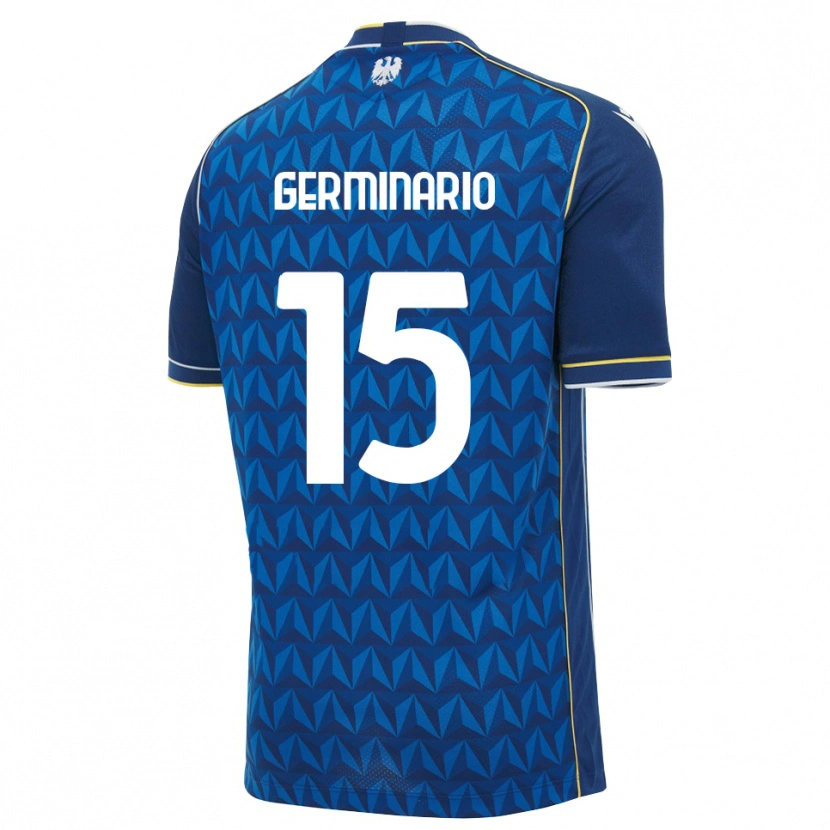 Danxen Enfant Maillot Mattia Germinario #15 Bleu Roi Blanc Bleu Tenues Extérieur 2026/27 T-Shirt