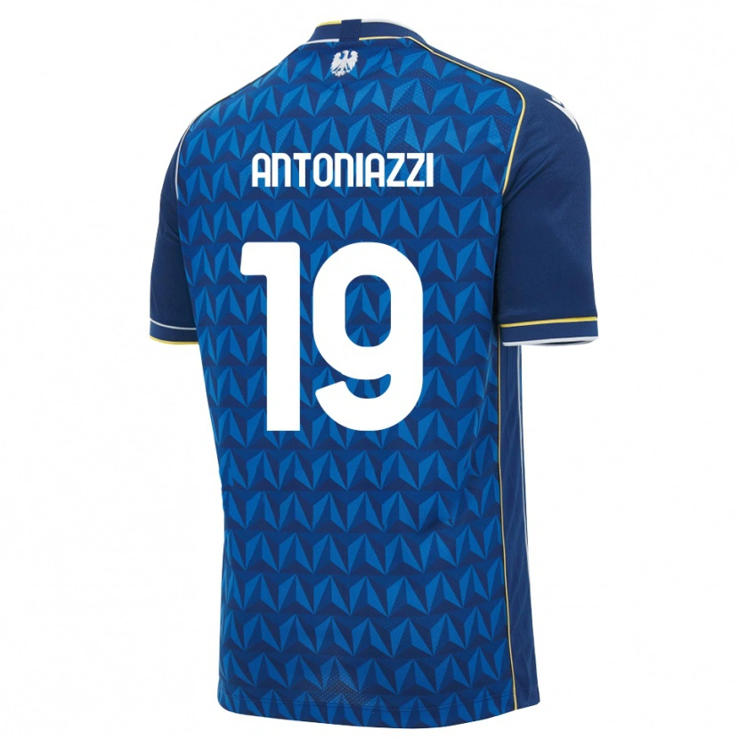Danxen Enfant Maillot Samuele Antoniazzi #19 Bleu Roi Blanc Bleu Tenues Extérieur 2026/27 T-Shirt