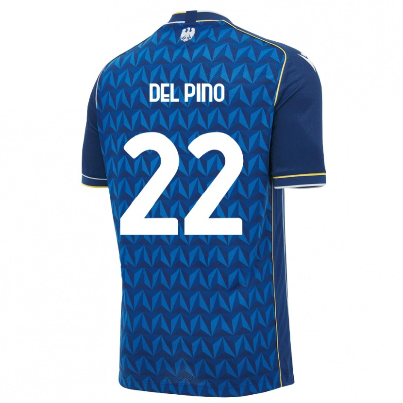 Danxen Enfant Maillot Lorenzo Del Pino #22 Bleu Roi Blanc Bleu Tenues Extérieur 2026/27 T-Shirt